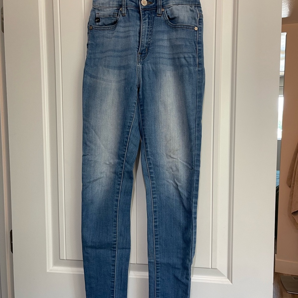 KanCan Blue Skinny Jeans with Distressed Details
